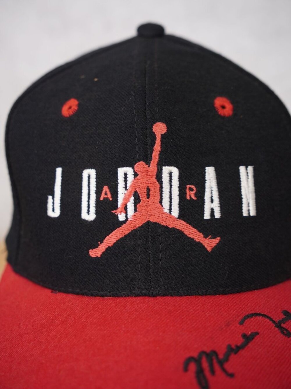 VTG Nike Air Jordan Wool Black Red Snapback Cap Jumpman Embroidered Signature - Picture 6 of 15